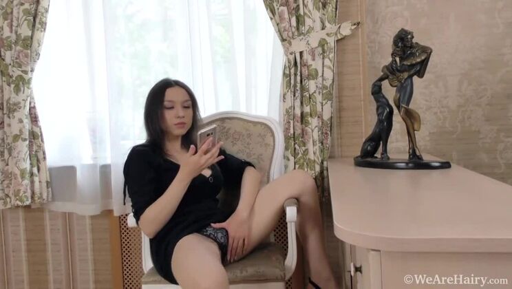 [WeAreHairy] - Sexy Brunette Veronika Mars Plays and Strips