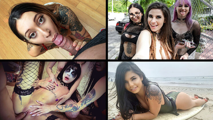 [TeamSkeetSelects] - Honey and the Tattooed Cum Queens - Honey Gold - Harlowe Blue - Indica Flower - Val Steele