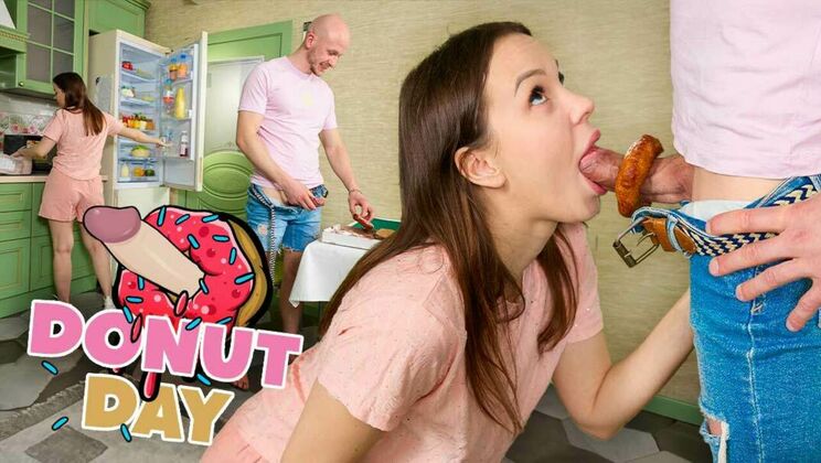Teen Hardcore Facial Fun on Donut Day