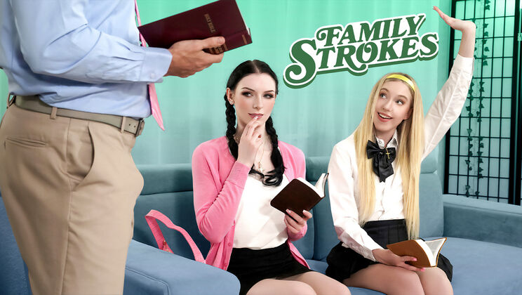 [FamilyStrokes] - Old Meets Young in Cum-Filled Threesome - Will Pounder - Kallie Taylor - Celestina Blooms