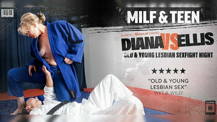 Diana, a 57 Year Old Wife, Gets Down with 26 Year Old Ellis in this Wet Lesbian Encounter