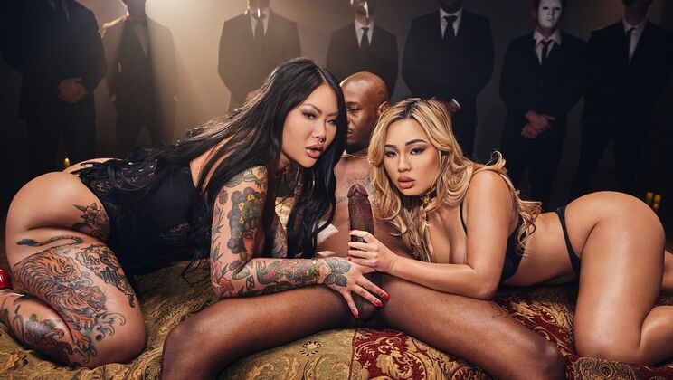[Deeper] - Bare Witness: Sexy Blondie and Brunette in Threesome Blowjob - Anton Harden - Connie Perignon - Kazumi