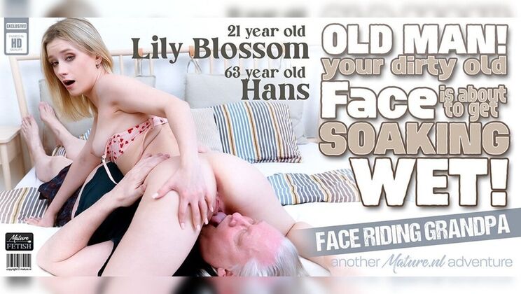 21-Year-Old Blonde Babe Face Sits Dirty Old Man