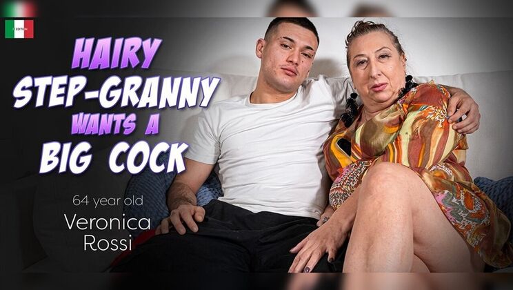 Nude Granny on Sofa Gets Pounded by Young Step-Grandson's Hard Dick